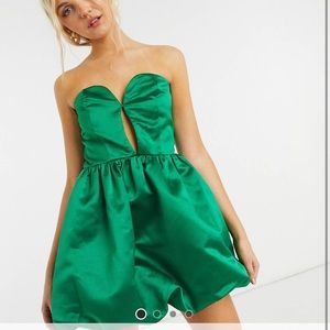 ASOS green baby doll mini dress